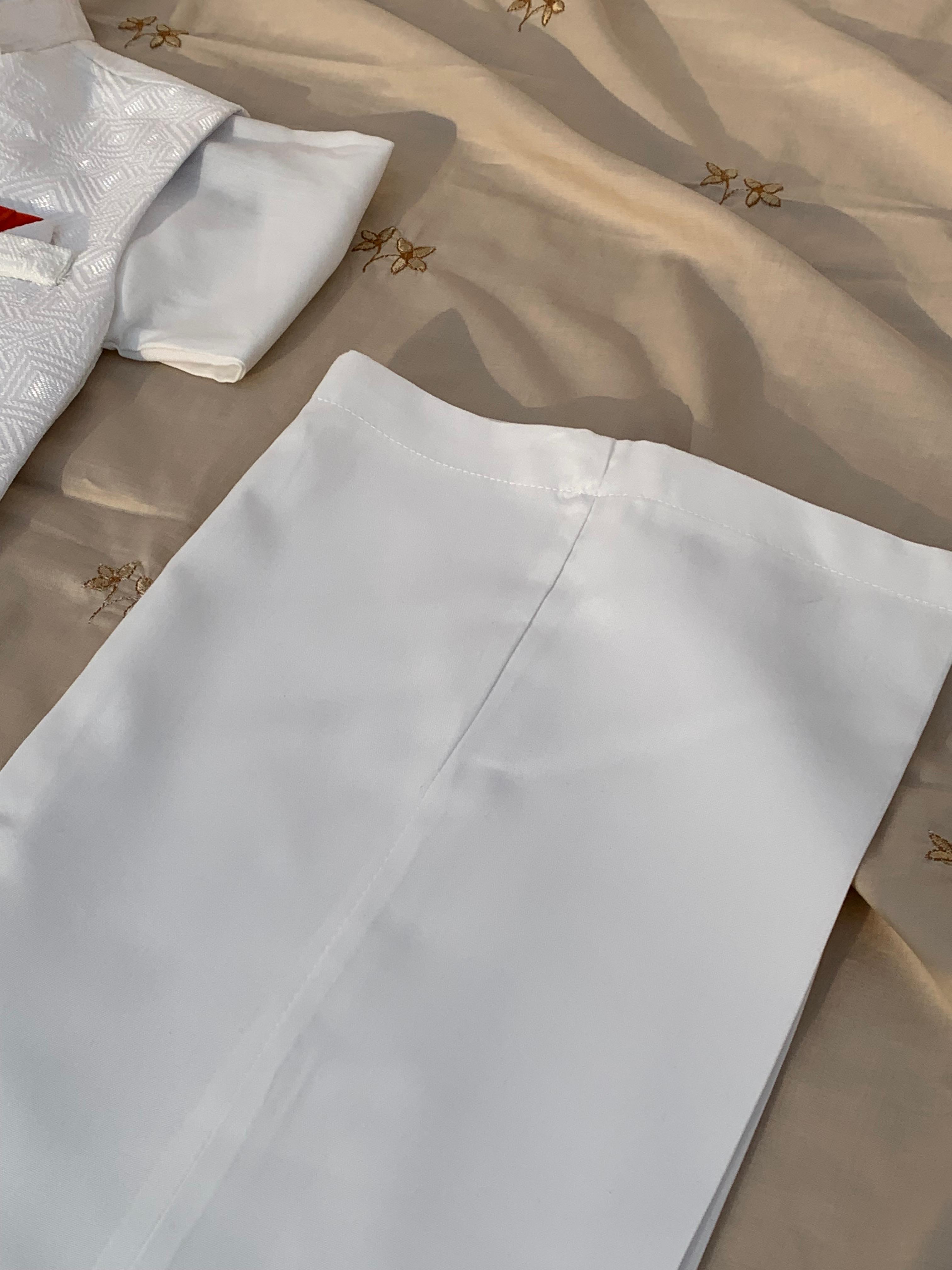 Cute-Sha | White Embroidered Shalwar Kurta Waistcoat Set | Kids 2-8 Years