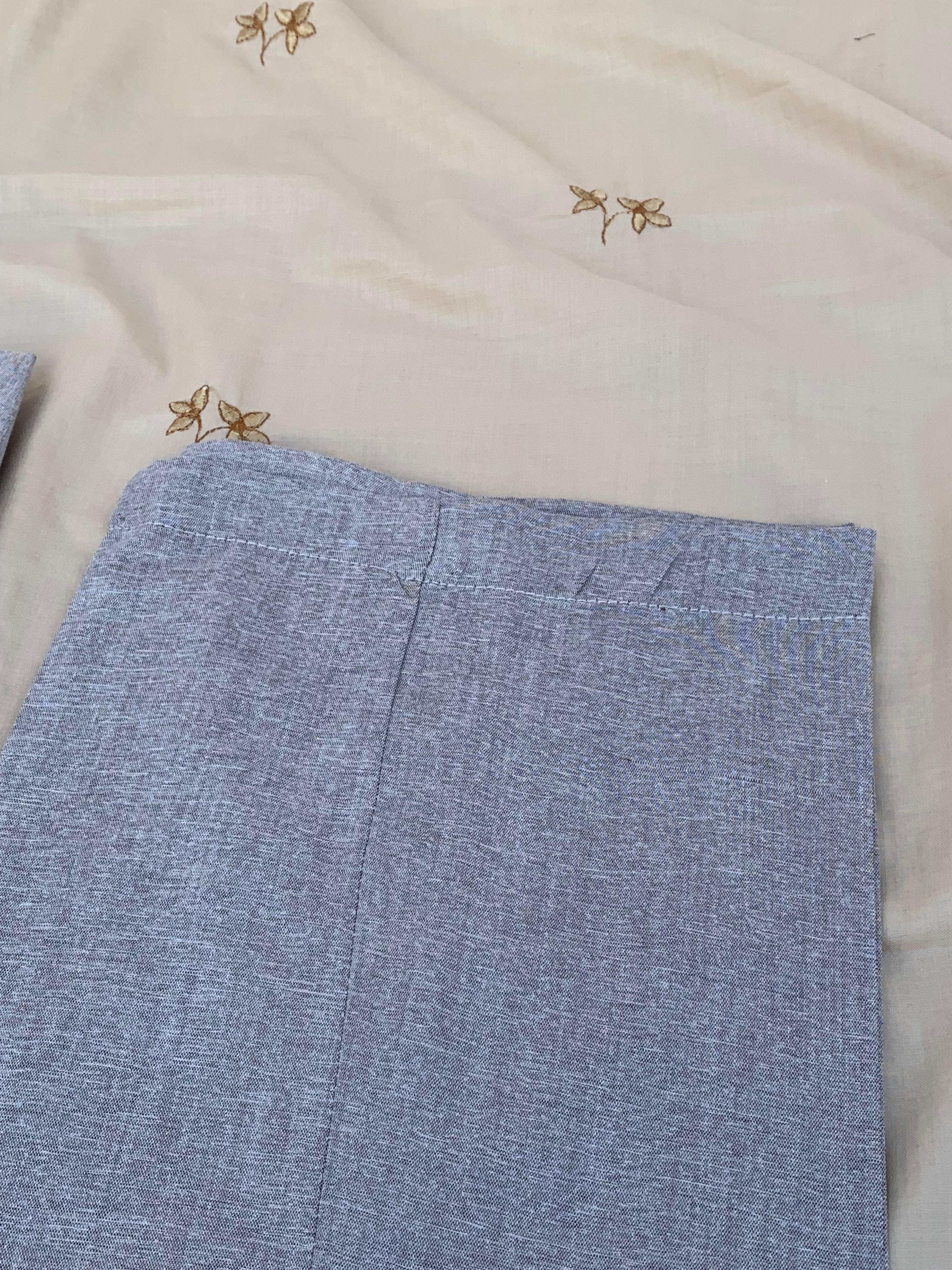 Cute-Sha | Moti Embellished Shalwar Kurta Waistcoat Set | Light Blue | Kids 2-8 Years