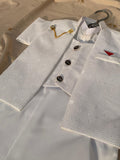 Cute-Sha | White Embroidered Shalwar Kurta Waistcoat Set | Kids 2-8 Years